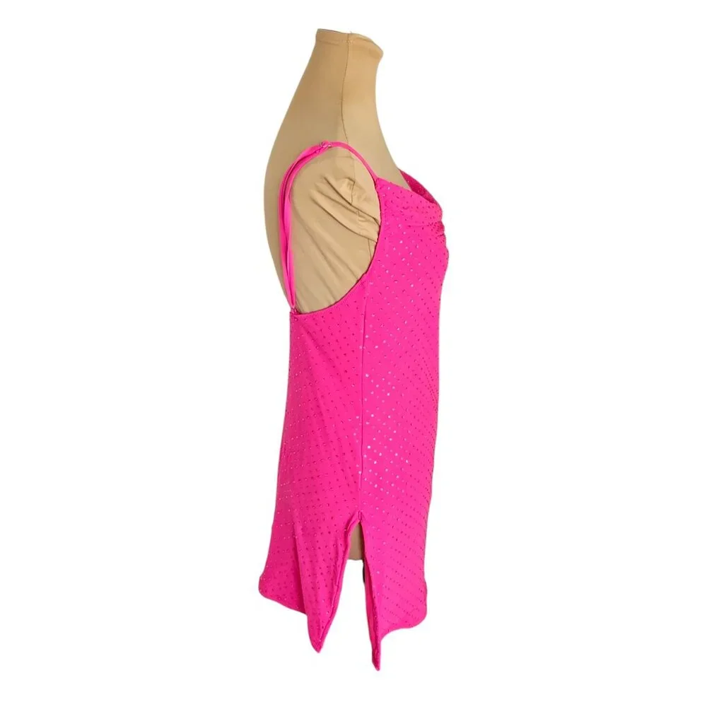 White Fox Boutique Hot Pink Mini Dress with Rhinestones - Picture 3 of 5